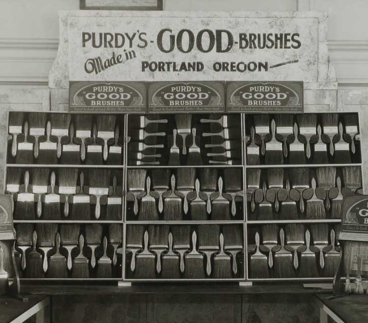 old Purdy brush display