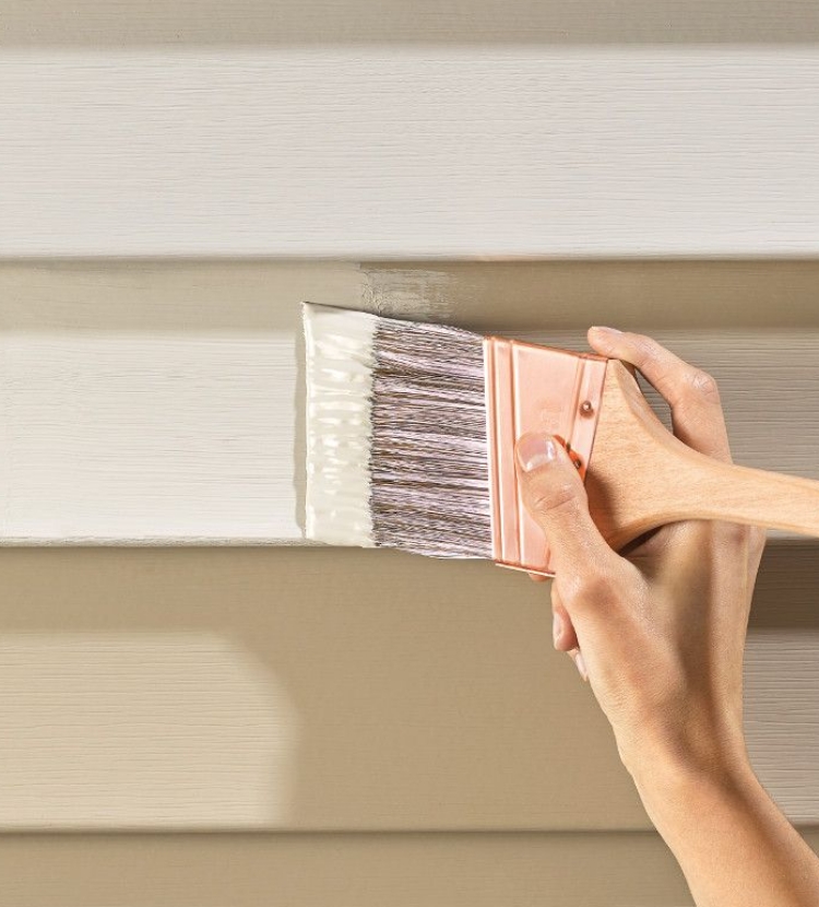 Profesional pintando el borde de una ventana