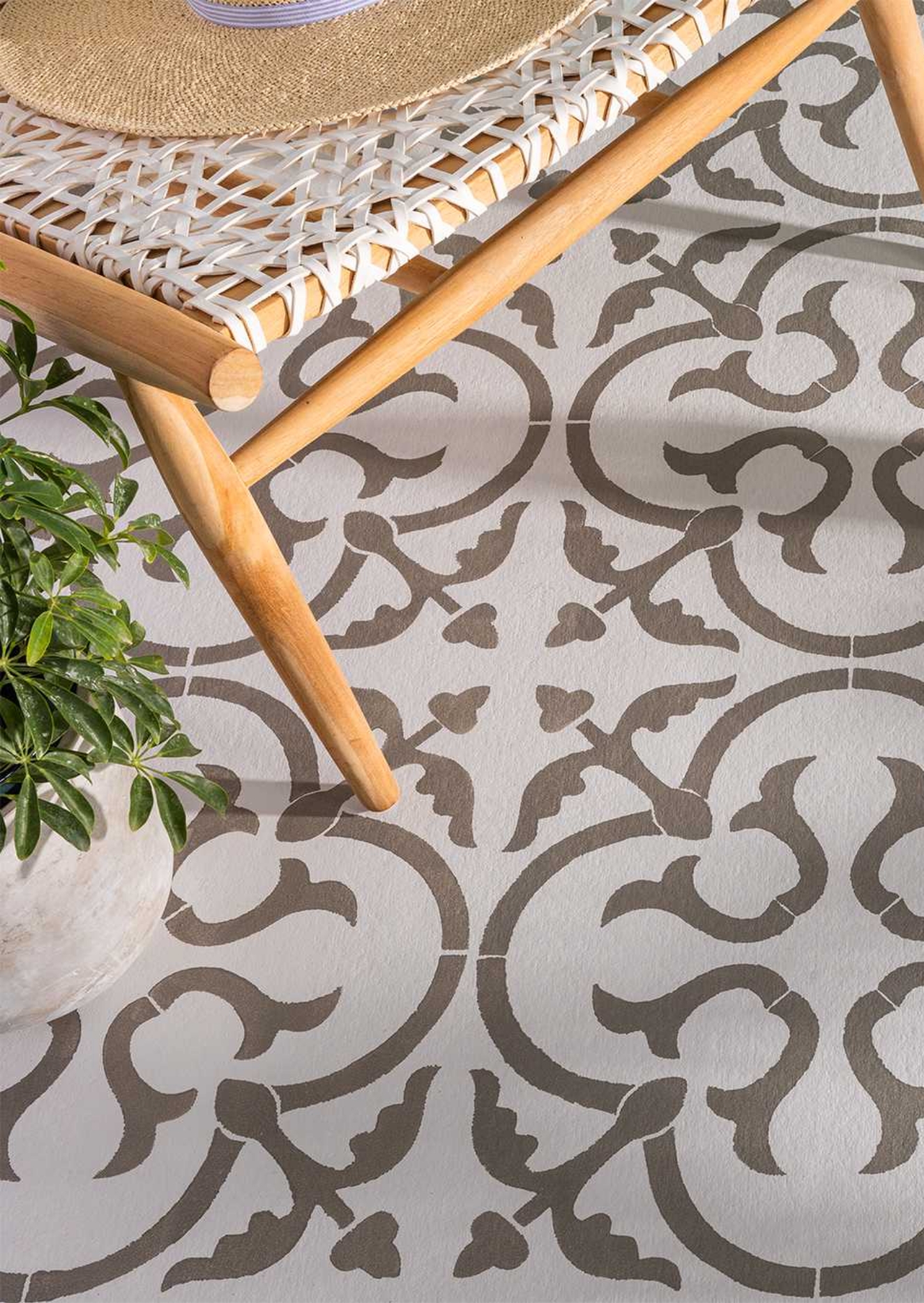 stenciled floor