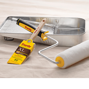Purdy Brush, Roller Frame, Roller Cover and paint tray kit